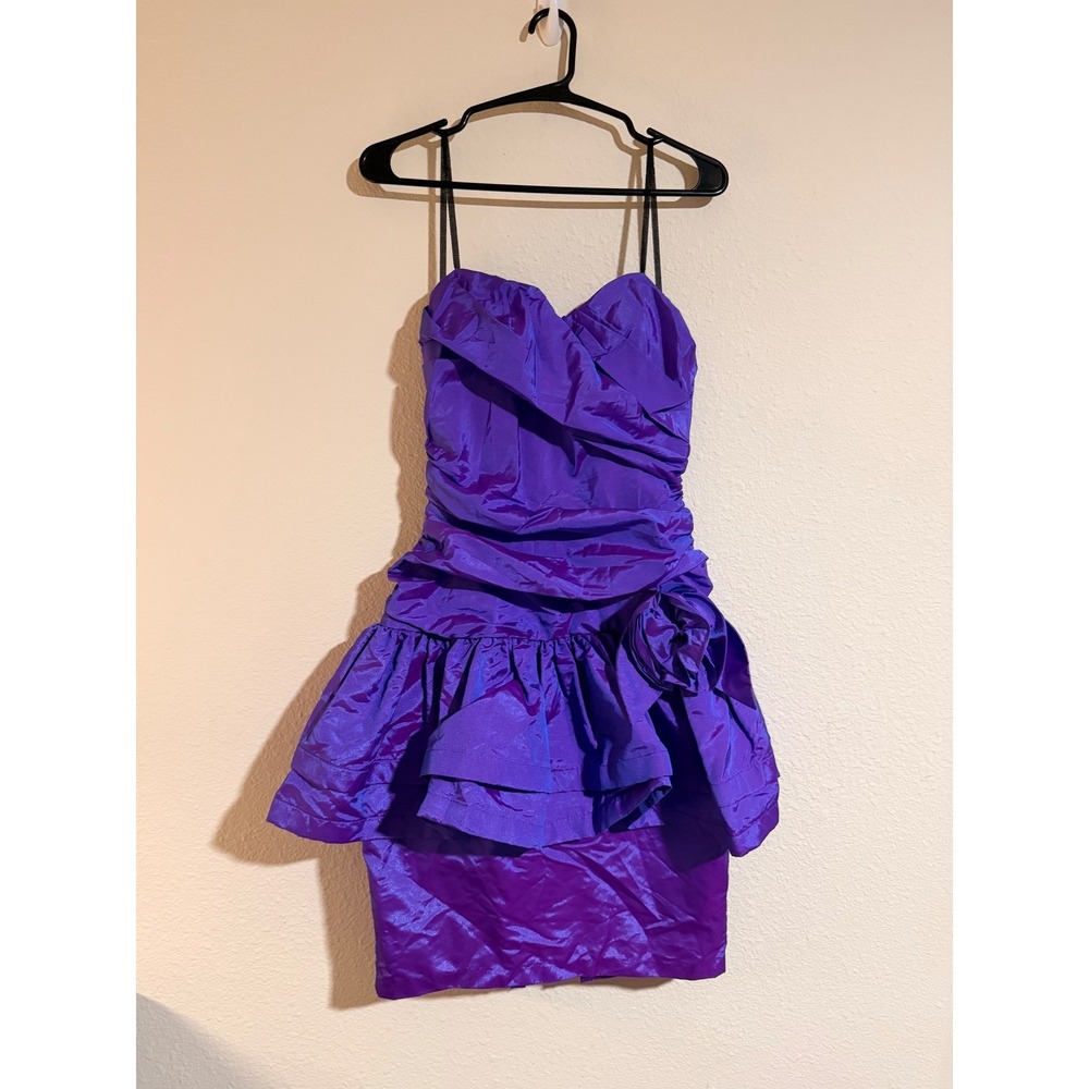 80s purple bridesmaid dress Roberta Bridal | Dresses | Vtg 8s Roberta Iridescent Taffeta Ruched Bubble Prom Rosette 56 2026 Womens Boho Maxi type: Maternity Size:Toddler 6-12 Months 80s inspired purple ruffles